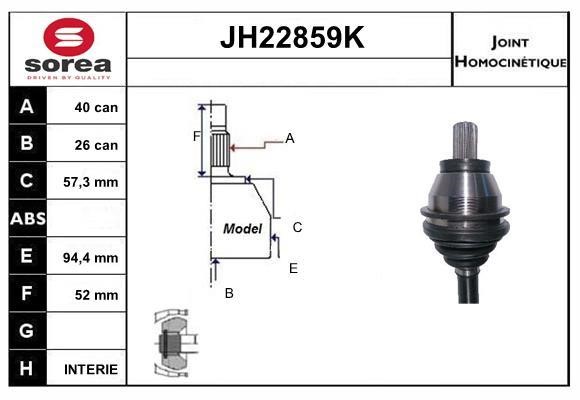 SNRA JH22859K Joint kit, drive shaft JH22859K