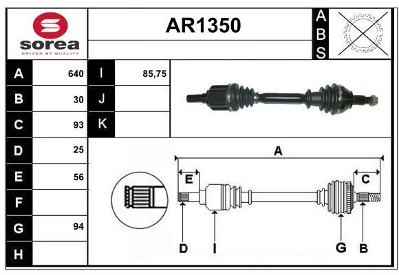 SNRA AR1350 Drive shaft AR1350