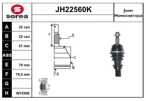 SNRA JH22560K Joint Kit, drive shaft JH22560K