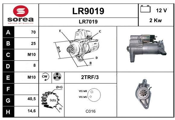 SNRA LR9019 Starter LR9019