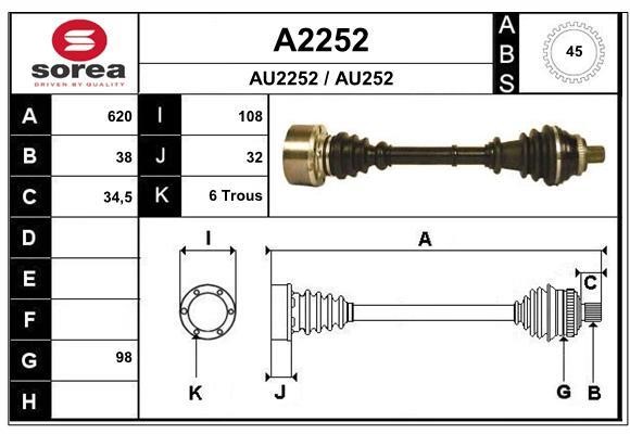 SNRA A2252 Drive Shaft A2252