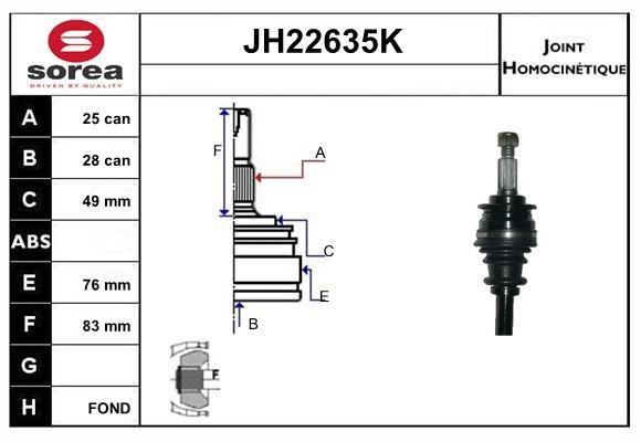 SNRA JH22635K Joint kit, drive shaft JH22635K