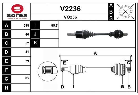 SNRA V2236 Drive shaft V2236