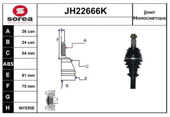 SNRA JH22666K Joint kit, drive shaft JH22666K