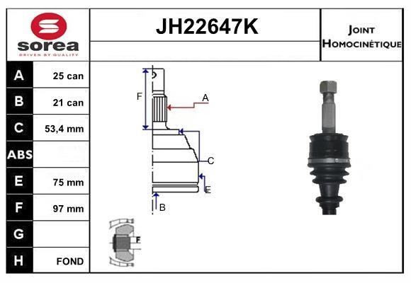 SNRA JH22647K Joint kit, drive shaft JH22647K