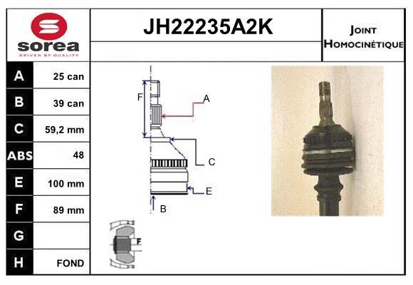 SNRA JH22235A2K CV joint JH22235A2K