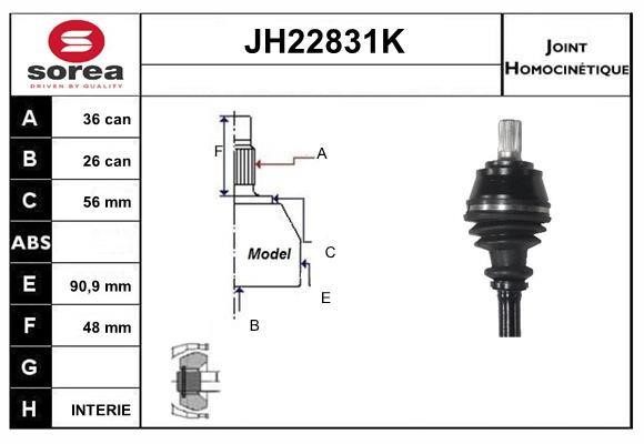 SNRA JH22831K Joint kit, drive shaft JH22831K