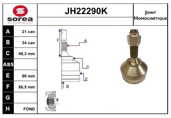 SNRA JH22290K CV joint JH22290K