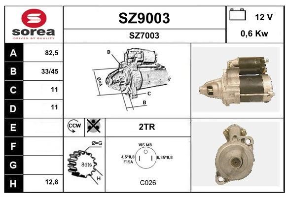 SNRA SZ9003 Starter SZ9003