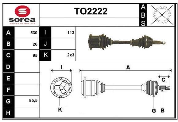 SNRA TO2222 Drive shaft TO2222