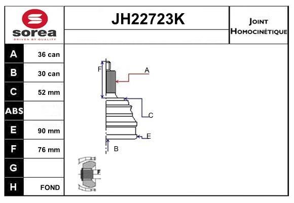 SNRA JH22723K Joint kit, drive shaft JH22723K