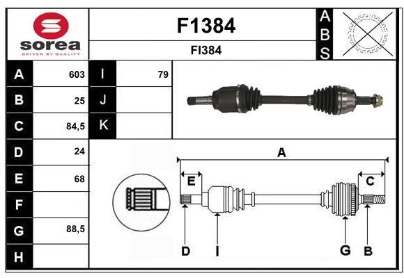 SNRA F1384 Drive shaft F1384