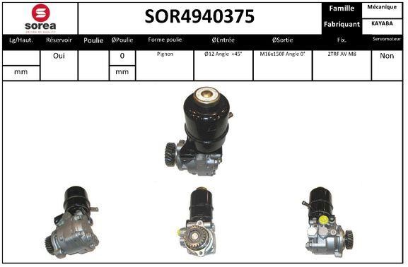 SNRA SOR4940375 Hydraulic Pump, steering system SOR4940375