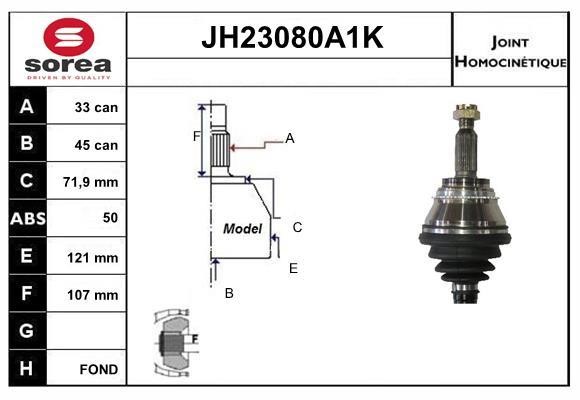 SNRA JH23080A1K Joint kit, drive shaft JH23080A1K