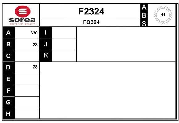 SNRA F2324 Drive shaft F2324