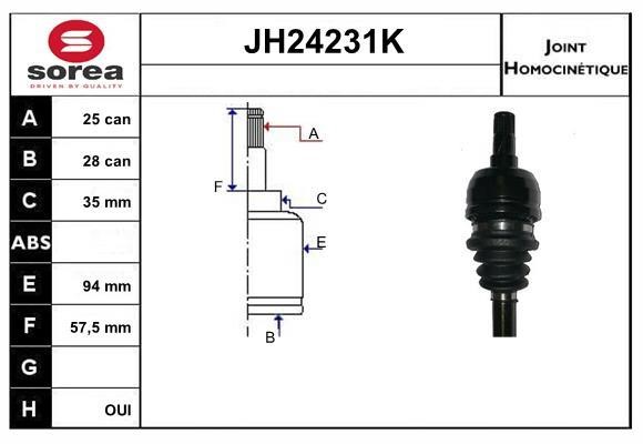 SNRA JH24231K Joint Kit, drive shaft JH24231K