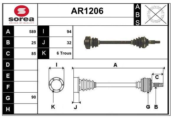 SNRA AR1206 Drive shaft AR1206