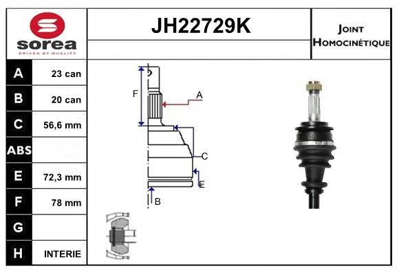 SNRA JH22729K Joint kit, drive shaft JH22729K