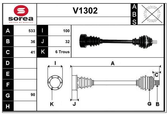 SNRA V1302 Drive shaft V1302