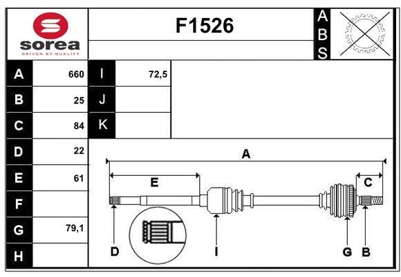 SNRA F1526 Drive shaft F1526