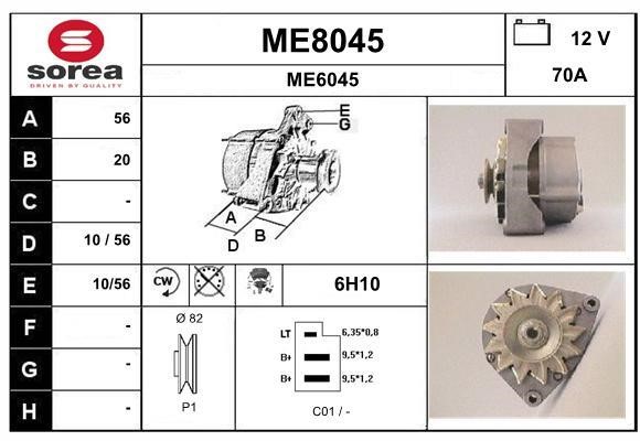 SNRA ME8045 Alternator ME8045