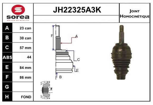 SNRA JH22325A3K Joint kit, drive shaft JH22325A3K