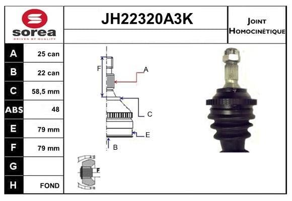 SNRA JH22320A3K Joint kit, drive shaft JH22320A3K