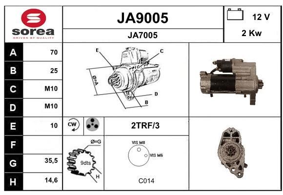 SNRA JA9005 Starter JA9005
