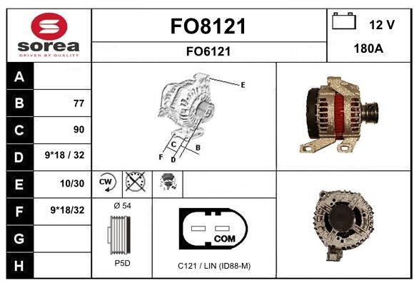 SNRA FO8121 Alternator FO8121