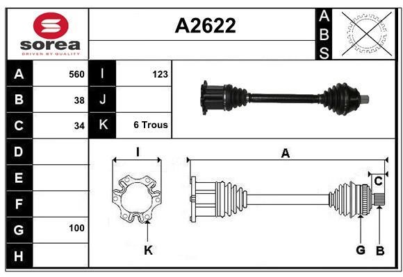 SNRA A2622 Drive shaft A2622