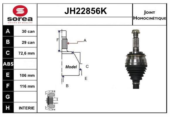 SNRA JH22856K Joint kit, drive shaft JH22856K