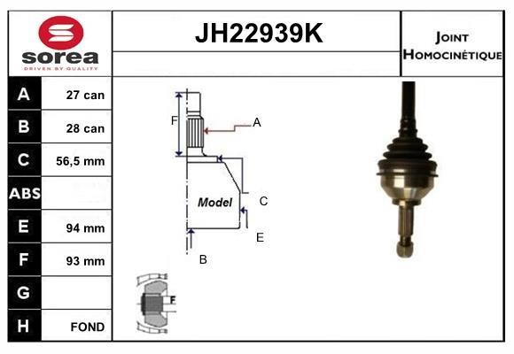 SNRA JH22939K Joint kit, drive shaft JH22939K