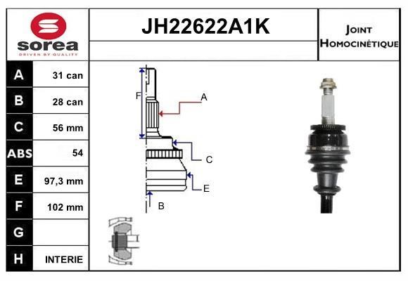 SNRA JH22622A1K Joint kit, drive shaft JH22622A1K