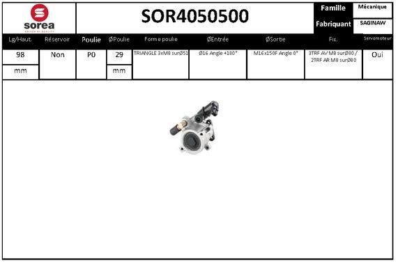 SNRA SOR4050500 Hydraulic Pump, steering system SOR4050500