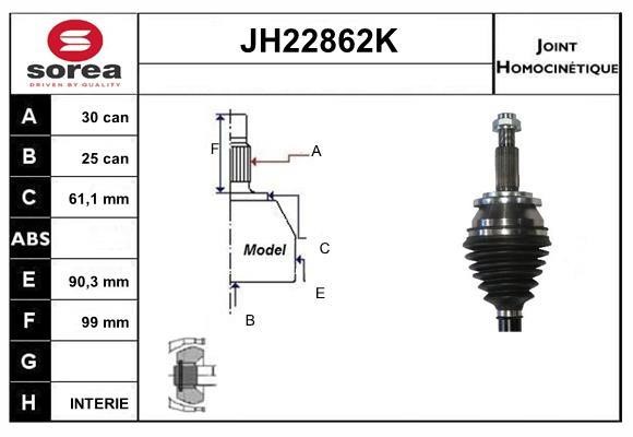 SNRA JH22862K Joint kit, drive shaft JH22862K