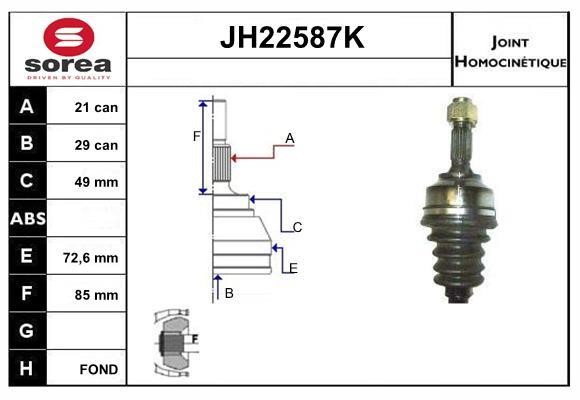 SNRA JH22587K Joint kit, drive shaft JH22587K