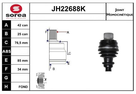 SNRA JH22688K Joint kit, drive shaft JH22688K