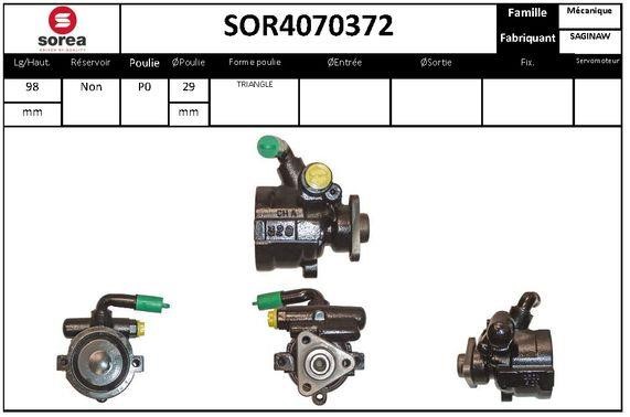 SNRA SOR4070372 Hydraulic Pump, steering system SOR4070372