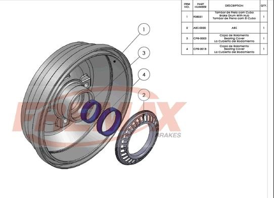 Rear brake drum Fremax BD-8051-KT