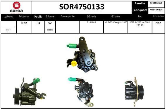 SNRA SOR4750133 Hydraulic Pump, steering system SOR4750133