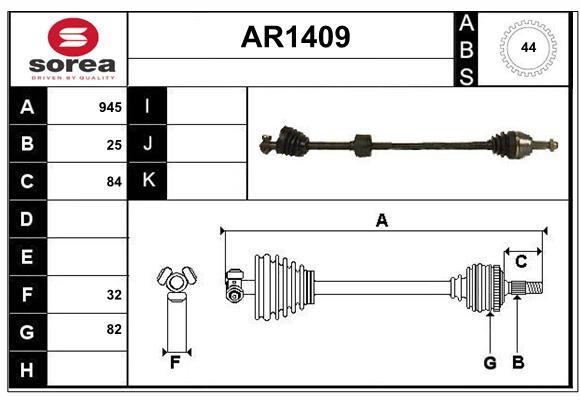 SNRA AR1409 Drive shaft AR1409