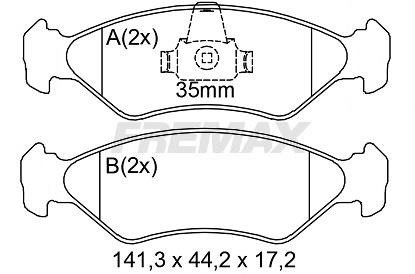 Fremax FBP-2017 Front disc brake pads, set FBP2017