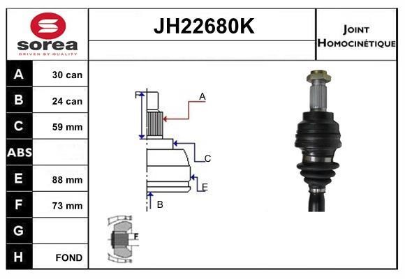 SNRA JH22680K Joint kit, drive shaft JH22680K