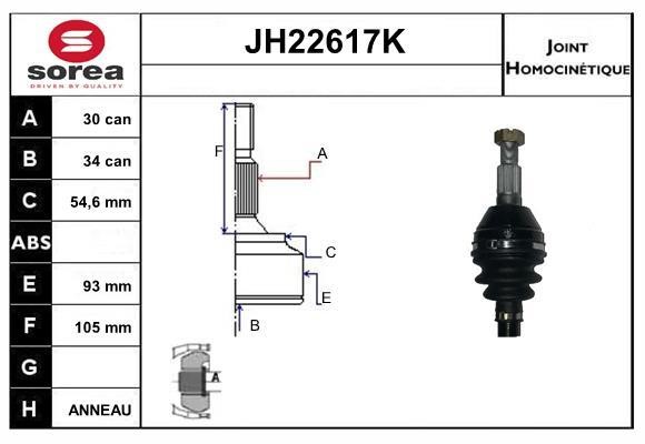 SNRA JH22617K Joint kit, drive shaft JH22617K