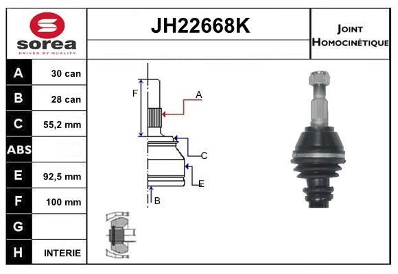 SNRA JH22668K Joint kit, drive shaft JH22668K