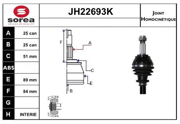 SNRA JH22693K Joint kit, drive shaft JH22693K