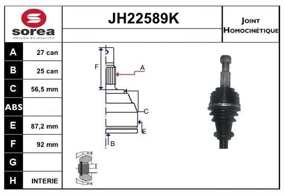 SNRA JH22589K Joint kit, drive shaft JH22589K