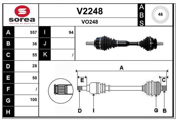 SNRA V2248 Drive shaft V2248