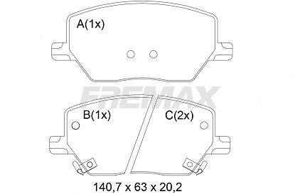 Fremax FBP-2514 Front disc brake pads, set FBP2514