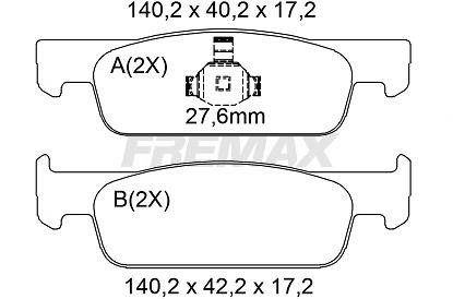 Fremax FBP-2510 Front disc brake pads, set FBP2510